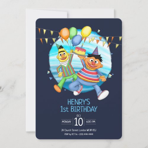 Bert and Ernie Birthday Balloons Invitation