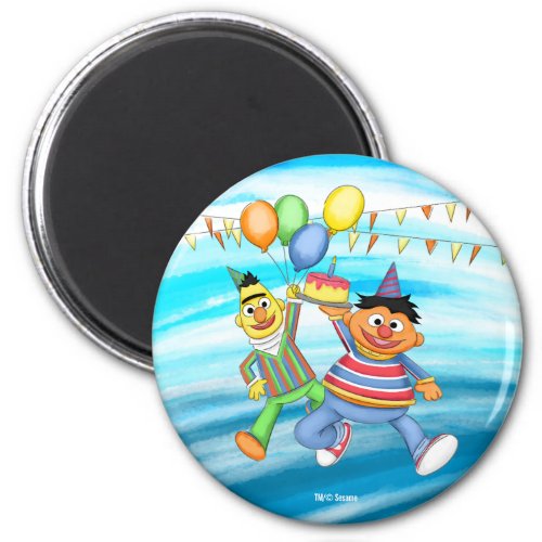 Bert and Ernie Birthday Balloons Magnet