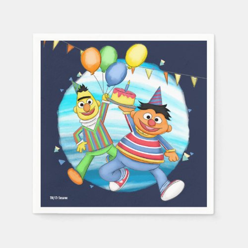 Bert and Ernie Birthday Balloons Napkins