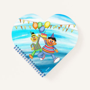 Bert and Ernie Birthday Balloons Notebook