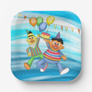 Bert and Ernie Birthday Balloons Paper Plates