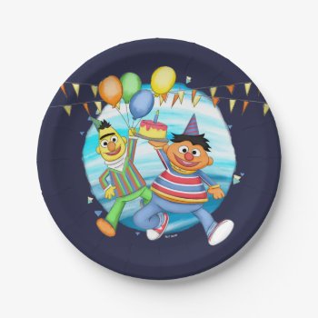 Bert And Ernie Birthday Balloons Paper Plates by SesameDesignContest at Zazzle