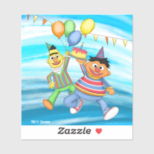 Bert and Ernie Birthday Balloons Sticker