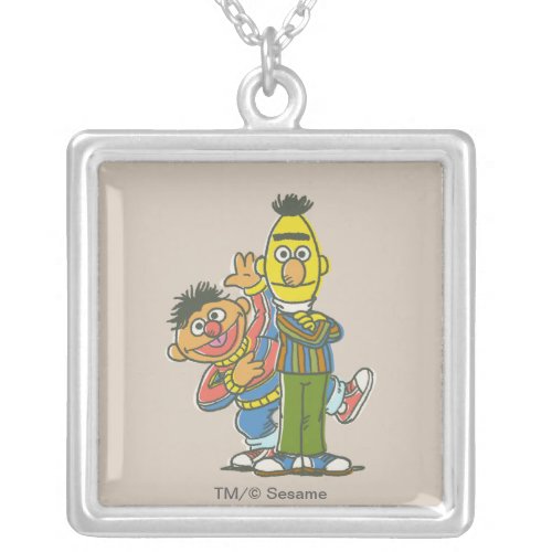 Bert and Ernie Classic Style Silver Plated Necklace