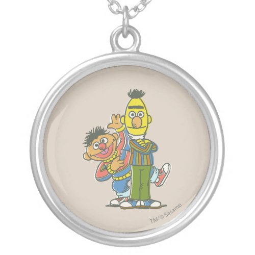 Bert and Ernie Classic Style Silver Plated Necklace