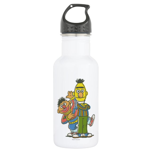 Bert and Ernie Classic Style Stainless Steel Water Bottle (Front)