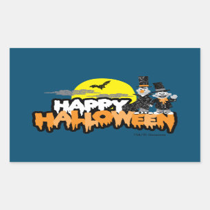 Bert and Ernie Happy Halloween Rectangular Sticker