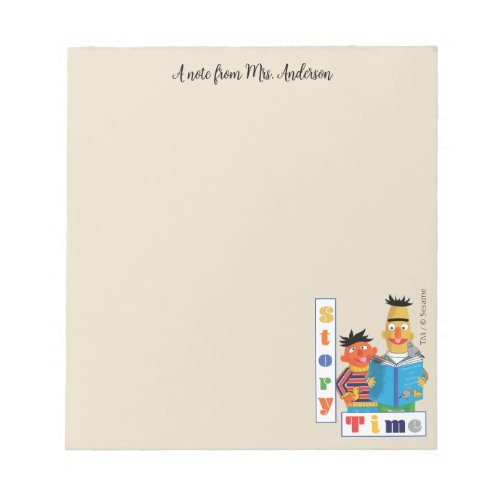 Bert and Ernie Librarian Story Time Notepad