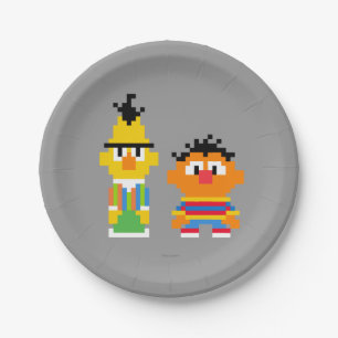 Bert and Ernie Pixel Art Paper Plates