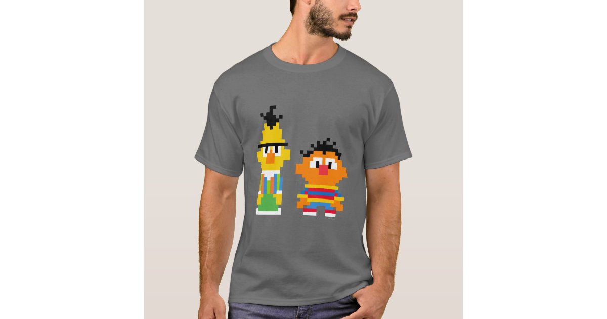 bert and ernie pixel t shirt