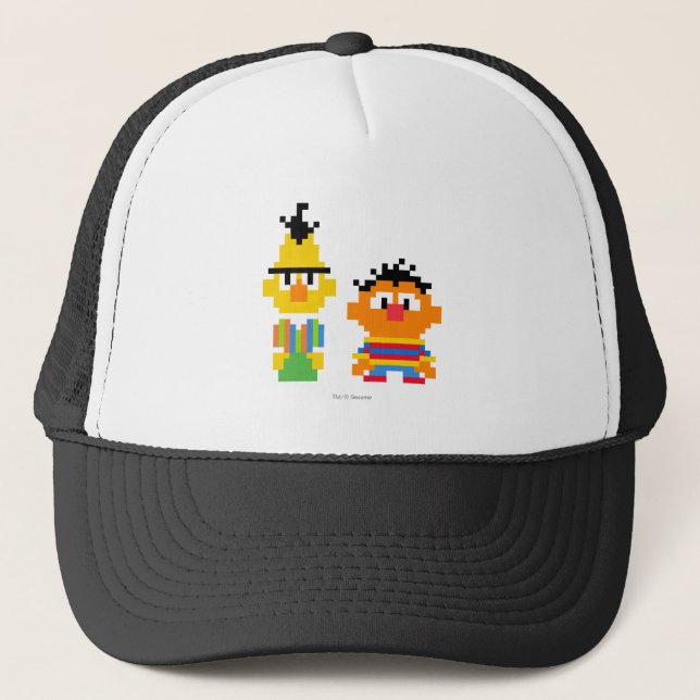 Bert and Ernie Pixel Art Trucker Hat (Front)