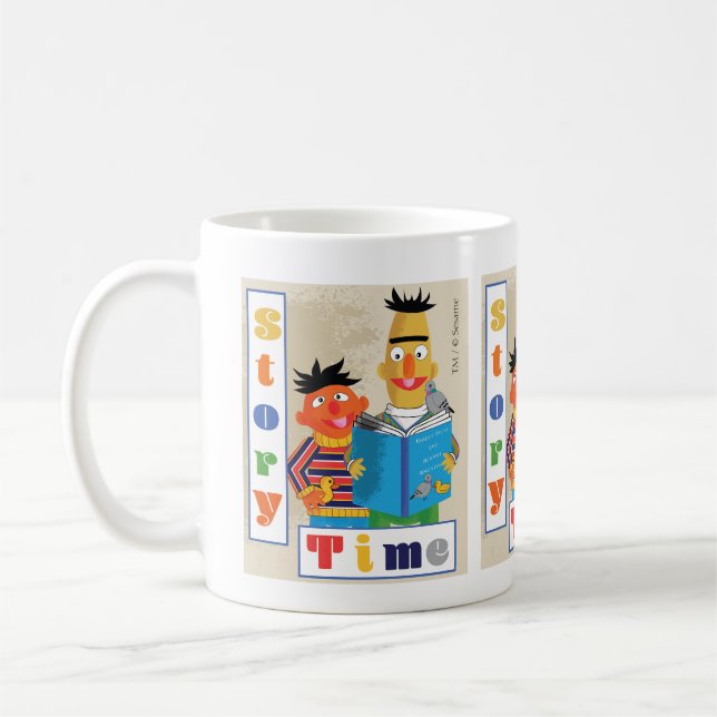 Bert and Ernie Story Time Coffee Mug (Left)