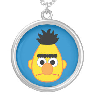 Bert Angry Face Silver Plated Necklace