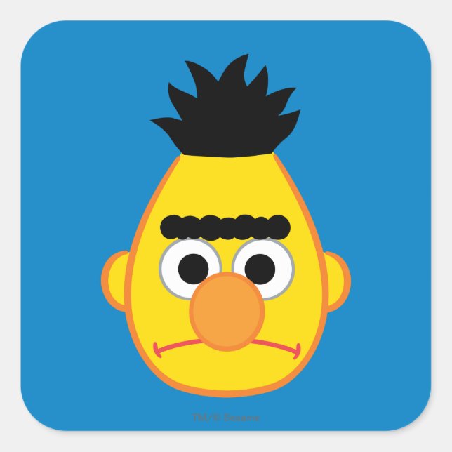 Bert Angry Face Square Sticker (Front)