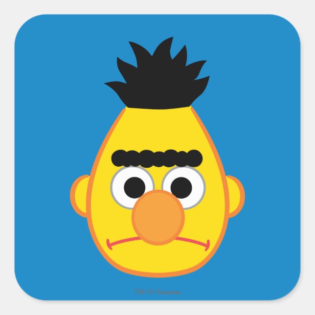 Bert Angry Face Square Sticker (Front)