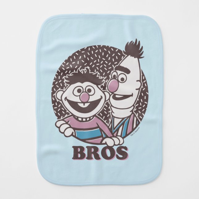 Bert & Ernie | Bros Baby Burp Cloth (Front)