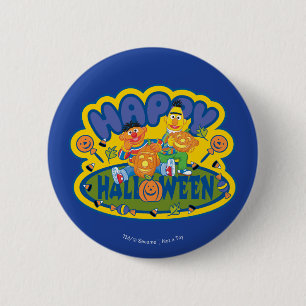 Bert & Ernie Happy Halloween Button