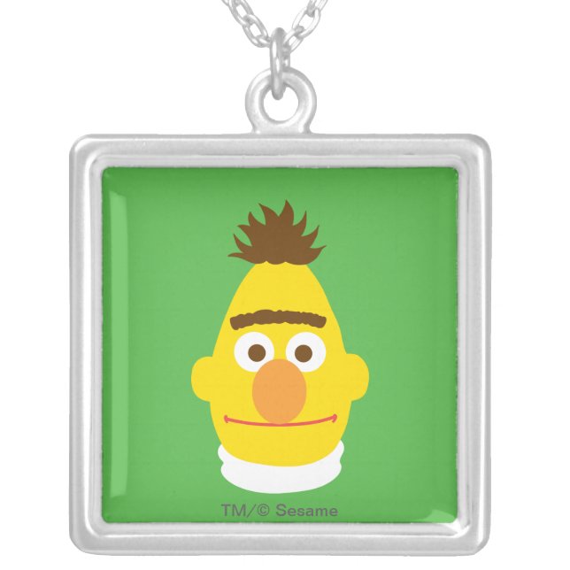 Bert Face Silver Plated Necklace (Front)