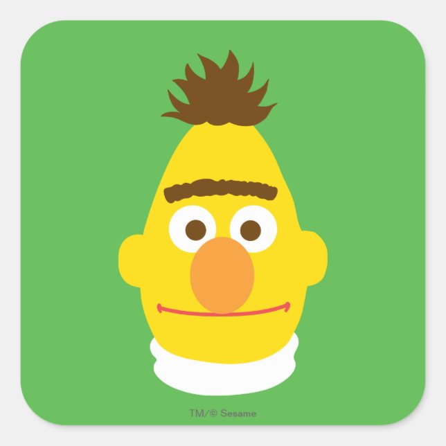Bert Face Square Sticker (Front)