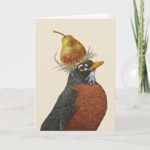 Berta the robin card