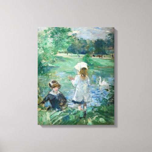 Berthe Morisot _ Beside a Lake Canvas Print