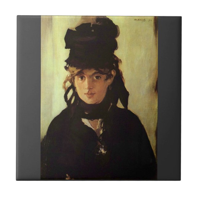 Berthe Morisot by Edouard Manet Tile (Front)