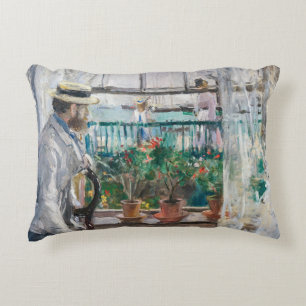 Berthe Morisot - Eugene Manet on the Isle of Wight Accent Pillow