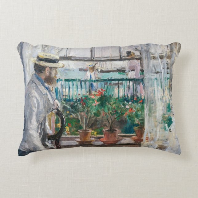 Berthe Morisot - Eugene Manet on the Isle of Wight Accent Pillow (Front)