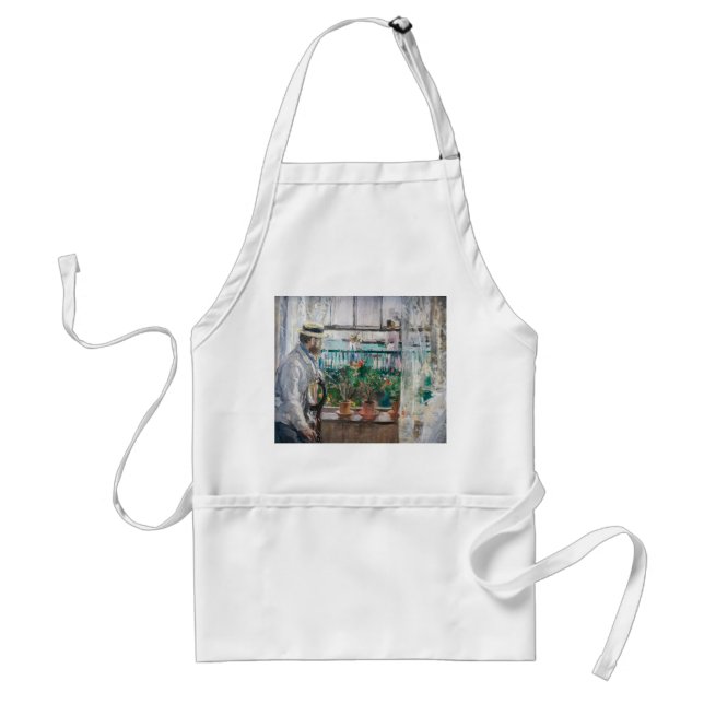 Berthe Morisot - Eugene Manet on the Isle of Wight Adult Apron (Front)