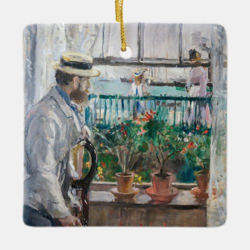 Berthe Morisot _ Eugene Manet on the Isle of Wight Ceramic Ornament