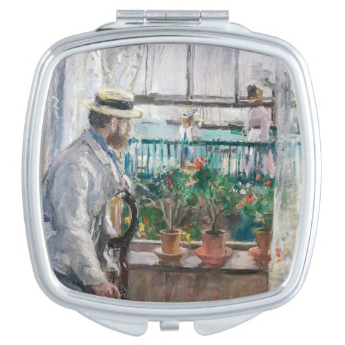 Berthe Morisot _ Eugene Manet on the Isle of Wight Compact Mirror