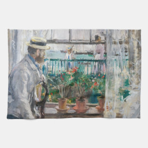 Berthe Morisot - Eugene Manet on the Isle of Wight Kitchen Towel