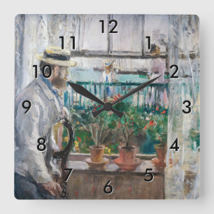 Berthe Morisot - Eugene Manet on the Isle of Wight Square Wall Clock