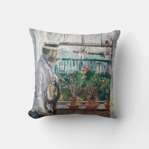 Berthe Morisot _ Eugene Manet on the Isle of Wight Throw Pillow