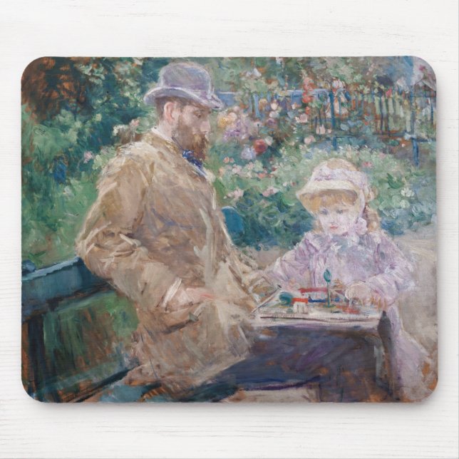 Berthe Morisot - Eugene Manet with his daughter Mouse Pad (Front)