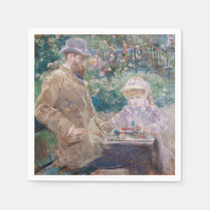 Berthe Morisot - Eugene Manet with his daughter Napkins