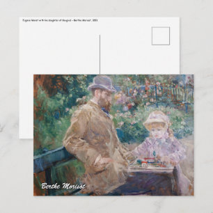 Berthe Morisot - Eugene Manet with his daughter Postcard