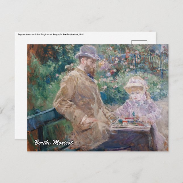Berthe Morisot - Eugene Manet with his daughter Postcard (Front/Back)