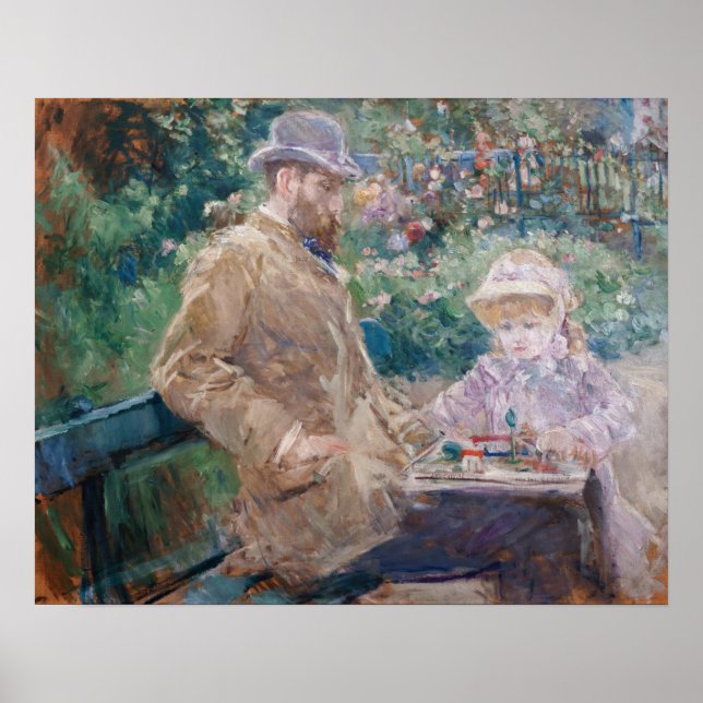 Berthe Morisot - Eugene Manet with his daughter Poster (Front)