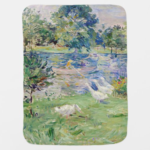 Berthe Morisot _ Girl in a Boat with Geese Baby Blanket