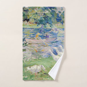 Berthe Morisot - Girl in a Boat with Geese Bath Towel Set