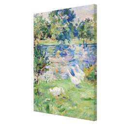Berthe Morisot - Girl in a Boat with Geese Canvas Print