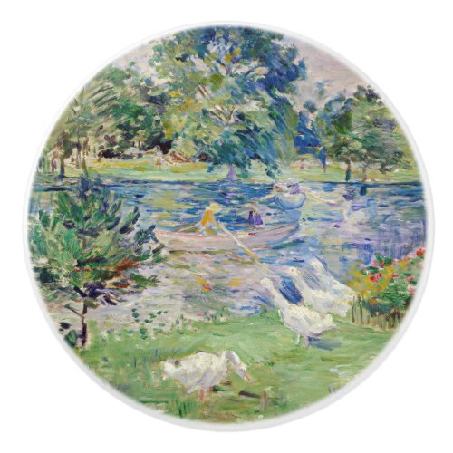 Berthe Morisot _ Girl in a Boat with Geese Ceramic Knob