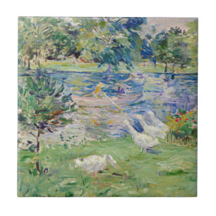 Berthe Morisot - Girl in a Boat with Geese Ceramic Tile