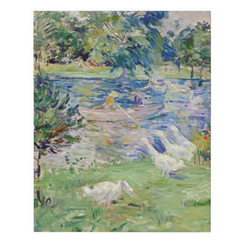 Berthe Morisot _ Girl in a Boat with Geese Faux Canvas Print