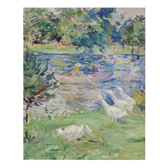 Berthe Morisot - Girl in a Boat with Geese Faux Canvas Print (Front)