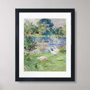 Berthe Morisot - Girl in a Boat with Geese Framed Art