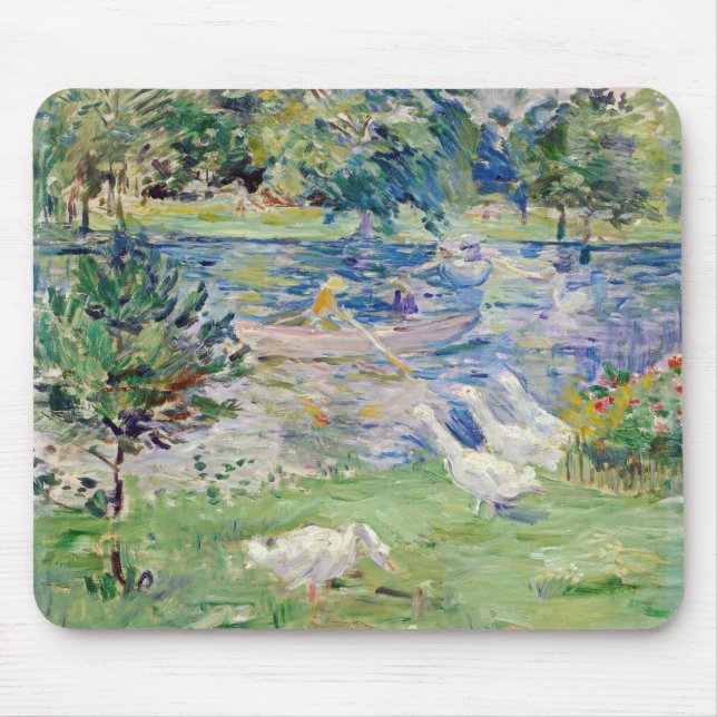 Berthe Morisot - Girl in a Boat with Geese Mouse Pad (Front)