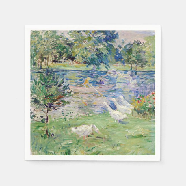 Berthe Morisot - Girl in a Boat with Geese Napkins (Front)