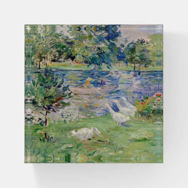 Berthe Morisot - Girl in a Boat with Geese Paperweight (Front)